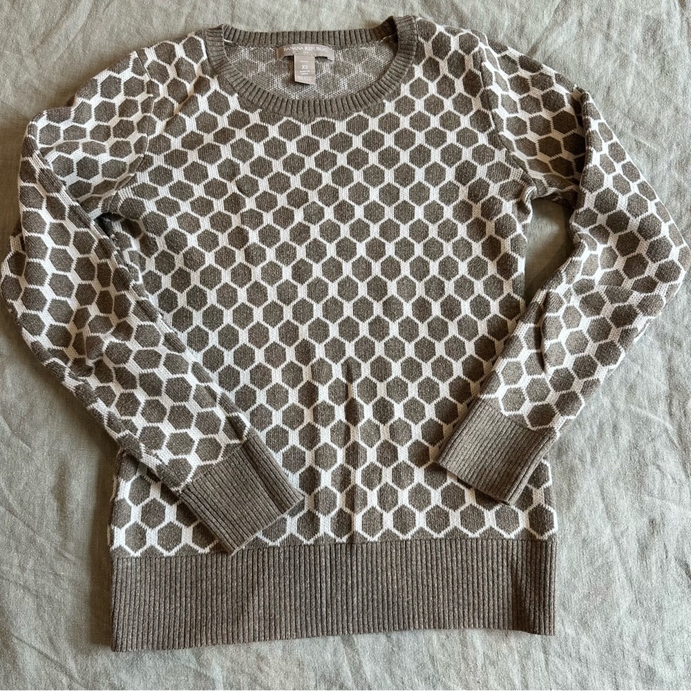 BR Factory - Brown Honeycomb Sweater, Petite XS